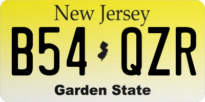 NJ license plate B54QZR
