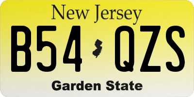 NJ license plate B54QZS