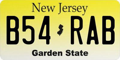 NJ license plate B54RAB