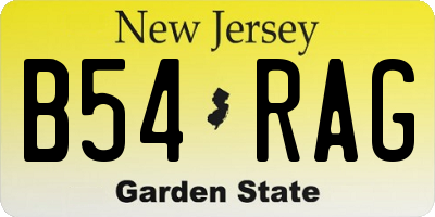 NJ license plate B54RAG