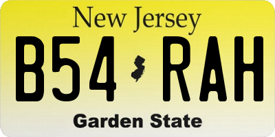 NJ license plate B54RAH