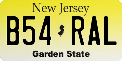NJ license plate B54RAL