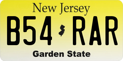 NJ license plate B54RAR