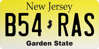 NJ license plate B54RAS