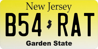 NJ license plate B54RAT