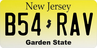 NJ license plate B54RAV