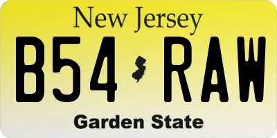 NJ license plate B54RAW