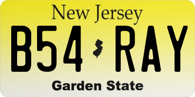 NJ license plate B54RAY