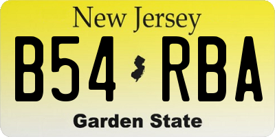 NJ license plate B54RBA