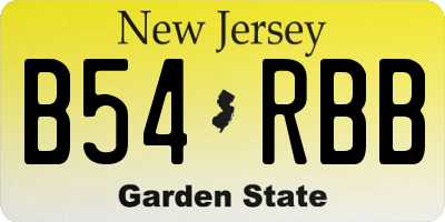 NJ license plate B54RBB