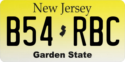 NJ license plate B54RBC