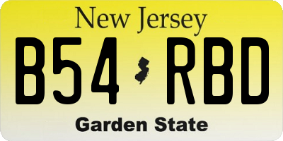 NJ license plate B54RBD