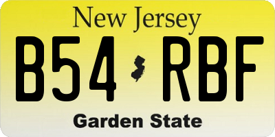 NJ license plate B54RBF