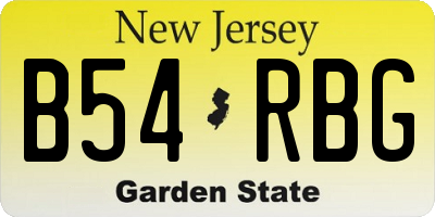 NJ license plate B54RBG