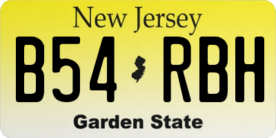 NJ license plate B54RBH