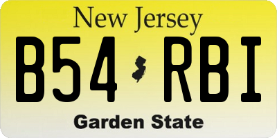 NJ license plate B54RBI