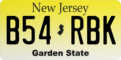 NJ license plate B54RBK