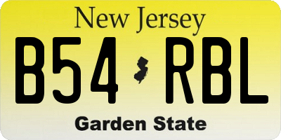 NJ license plate B54RBL