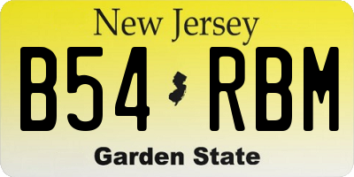 NJ license plate B54RBM