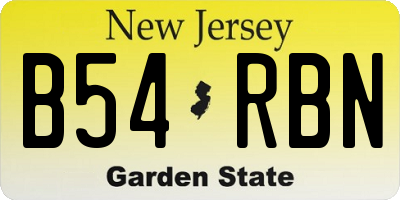 NJ license plate B54RBN