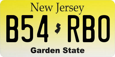 NJ license plate B54RBO