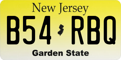 NJ license plate B54RBQ