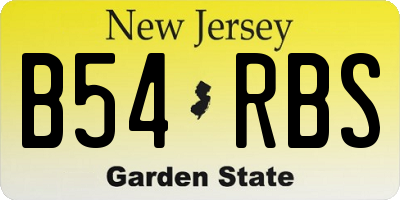NJ license plate B54RBS