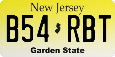 NJ license plate B54RBT