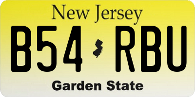 NJ license plate B54RBU