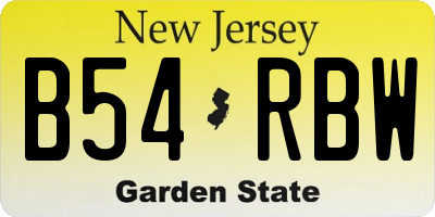 NJ license plate B54RBW