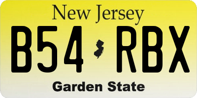 NJ license plate B54RBX