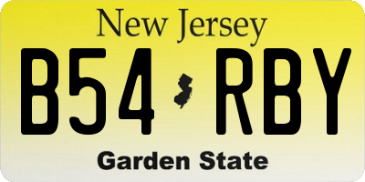 NJ license plate B54RBY