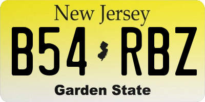 NJ license plate B54RBZ