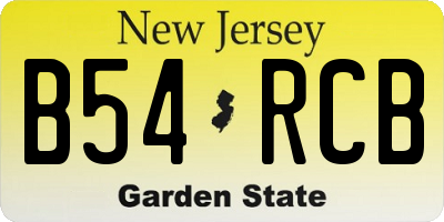 NJ license plate B54RCB