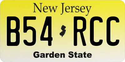 NJ license plate B54RCC