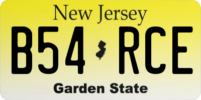 NJ license plate B54RCE