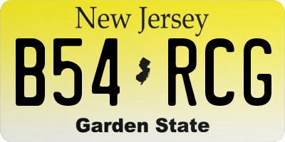 NJ license plate B54RCG
