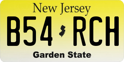 NJ license plate B54RCH