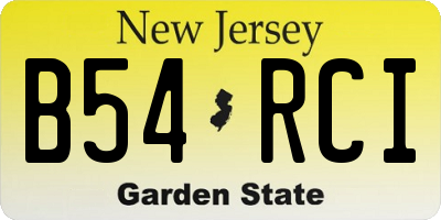 NJ license plate B54RCI