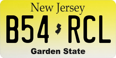 NJ license plate B54RCL