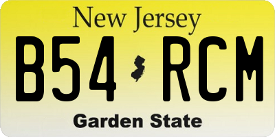 NJ license plate B54RCM