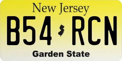 NJ license plate B54RCN