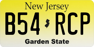 NJ license plate B54RCP