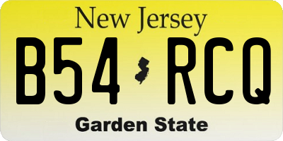 NJ license plate B54RCQ