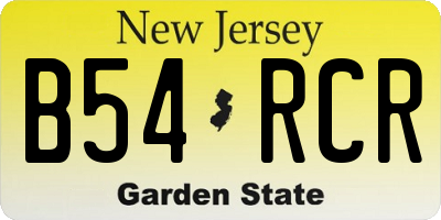 NJ license plate B54RCR