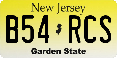 NJ license plate B54RCS