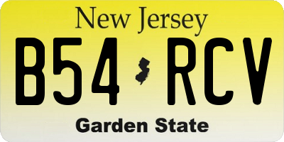 NJ license plate B54RCV