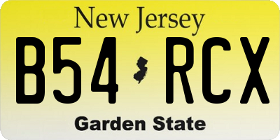 NJ license plate B54RCX