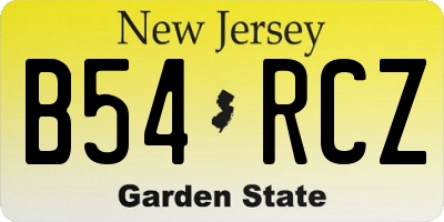 NJ license plate B54RCZ