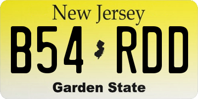 NJ license plate B54RDD